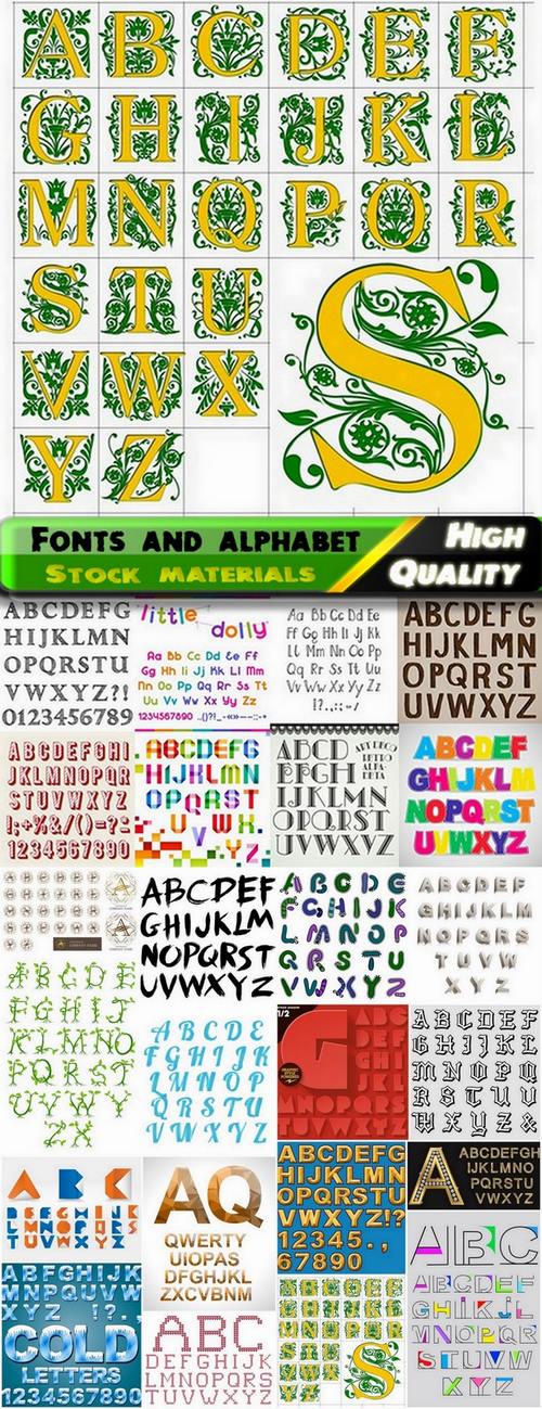 Different Fonts and alphabet in vector from stock #4 - 25 Eps