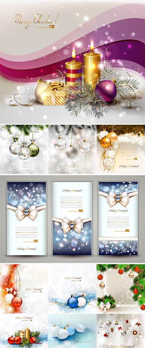 Stock vector bright Christmas background with gold and white evening balls