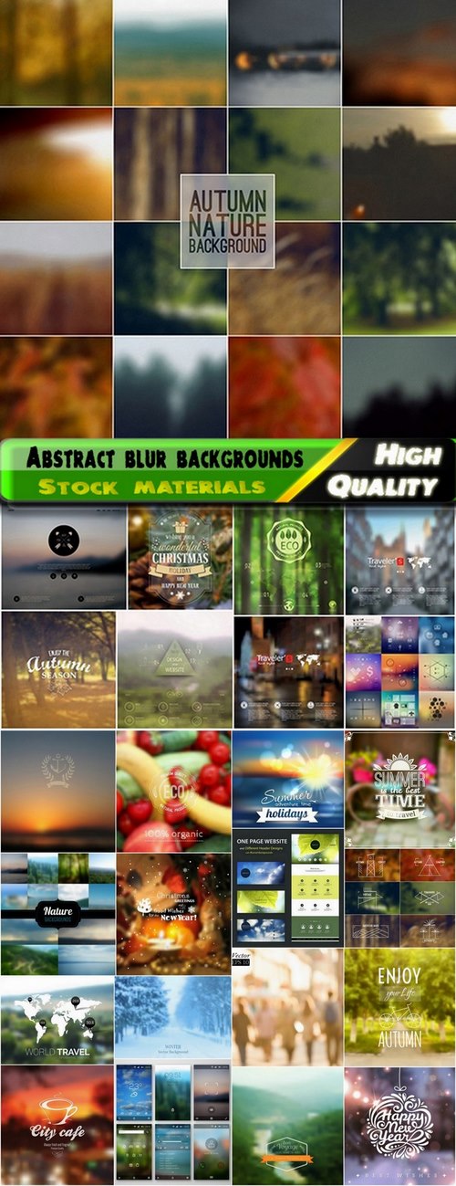 Abstract blur vector backgrounds from stock - 25 Eps