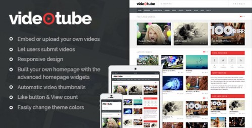[GET] VideoTube v1.3.3 - A Responsive Video WordPress Theme product graphic