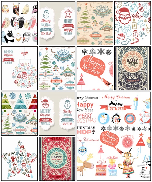 Christmas decoration design elements, part 7 - vector stock