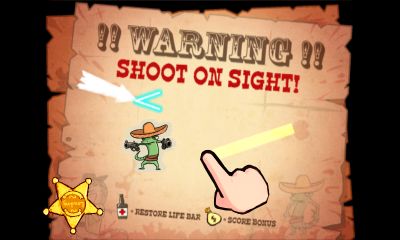 Captures d'écran du jeu de Tirage, cow-boy! sur Android, une tablette.