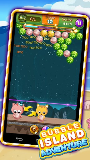 Captures d'écran du jeu Bubble island: Aventure sur Android, une tablette.