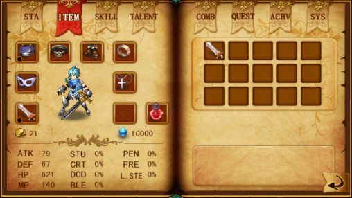 Screenshots of Dragon fighting mission RPG on Android phone, tablet.