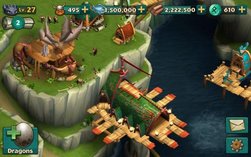 Screenshots of the game Dragons: Rise of Berk on Android phone, tablet.