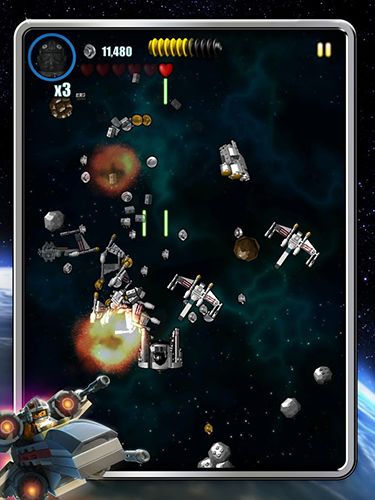Screenshots of LEGO Star wars: Microfighters on Android phone, tablet.