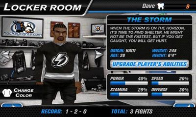 Screenshots of the game Hockey Fight Pro for Android phone, tablet.