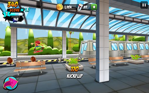 Capturas de tela do jogo Épico de skatista no telefone Android, tablet.