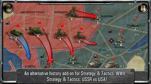 Captures d'écran de jeu de Stratégie et de tactique: URSS vs états-unis sur Android, une tablette.