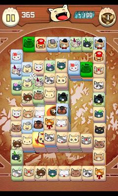Screenshots of the game Hungry Cat Mahjong for Android phone, tablet.