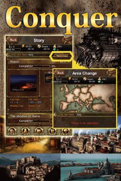 Captures d'écran du jeu Conquista Fantasia sur Android, une tablette.