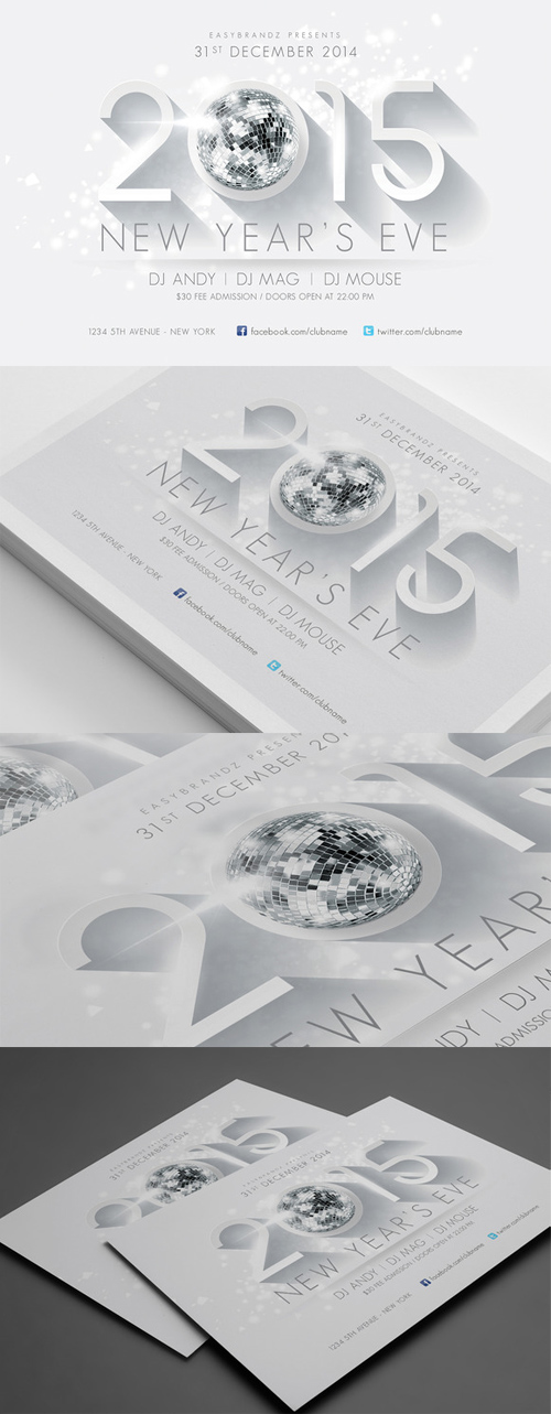 CreativeMarket - 2015 New Years Flyer Template 15337