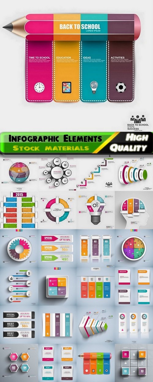 Infographic Design Elements in vector set from stock #98 - 25 Eps