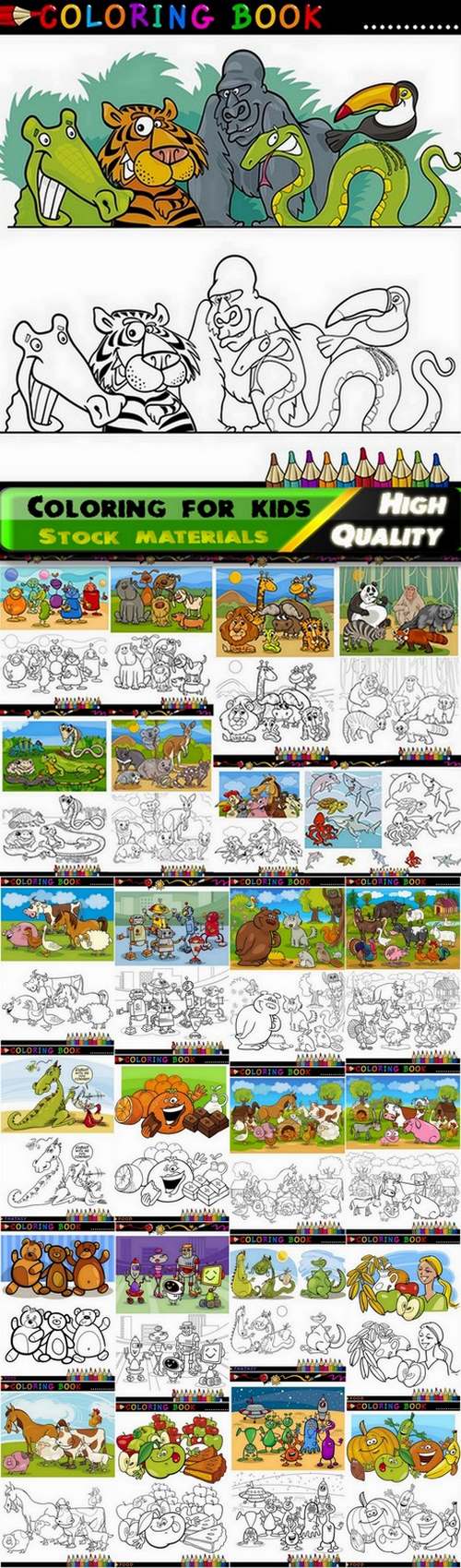 Coloring for kids with nature and animals #2 - 25 Eps