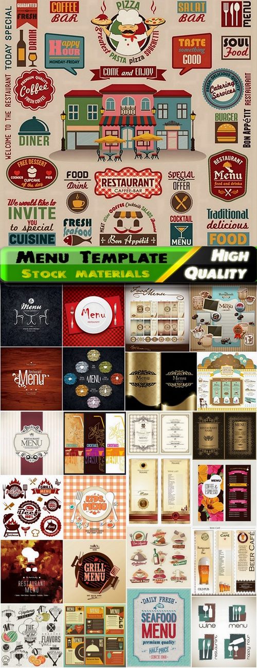 Menu Template design elements in vector from stock #10 - 25 Eps
