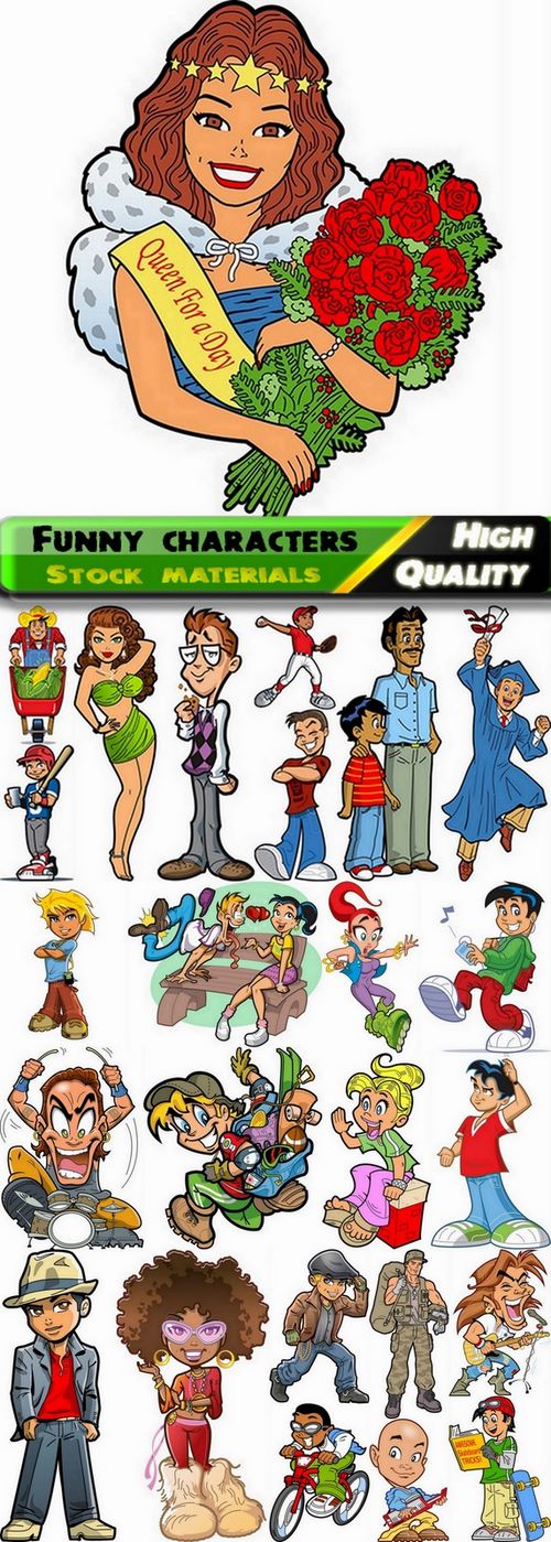 Funny cartoon characters in vector from stock #14 - 25 Eps