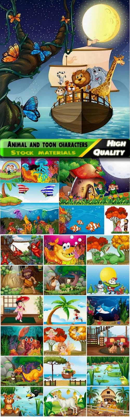Landscape with animal and toon characters - 25 Eps