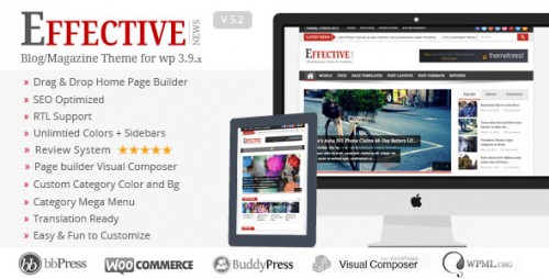 Nulled Effective News v5.2 - Responsive WP News Magazine blog Product visual