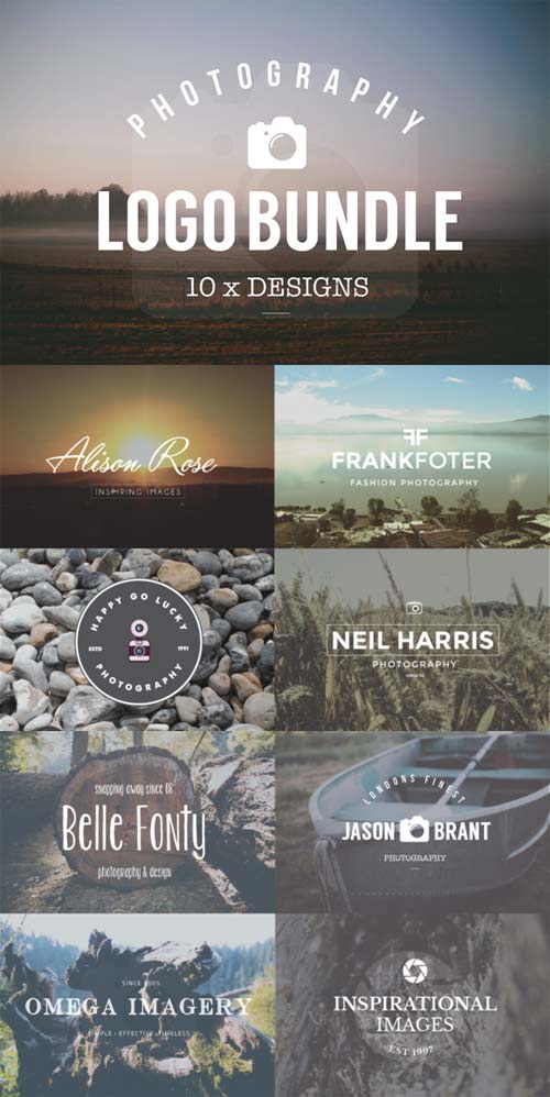 CreativeMarket 10 Logo Photography Templates Bundle