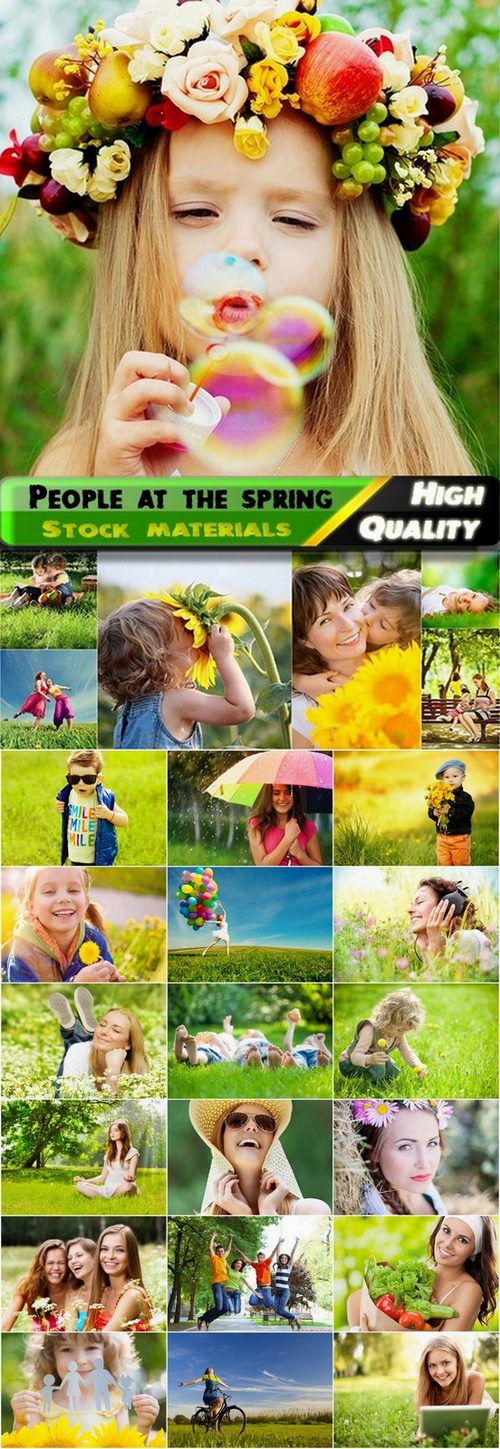 Happy people at the spring nature - 25 HQ Jpg