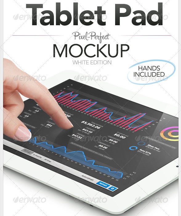 GraphicRiver - Tablet Pad with Hands Mockup - White Edition