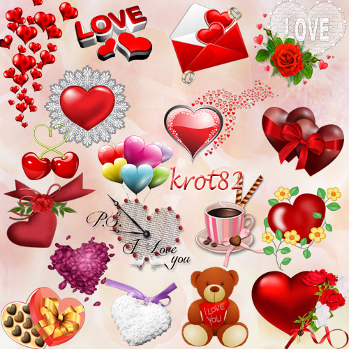 Клипарт сердце на прозрачном фоне – Сердце красное, розовое, бордовое, цветочное и шоколадное