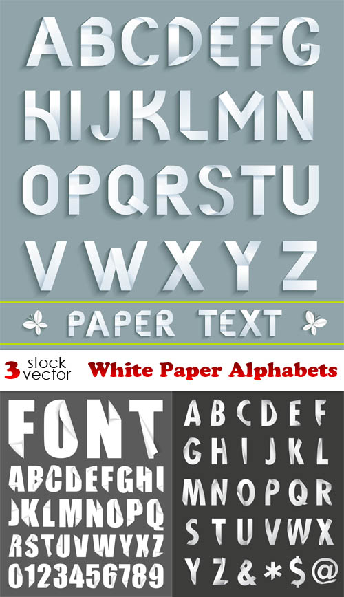 Vectors - White Paper Alphabets 3