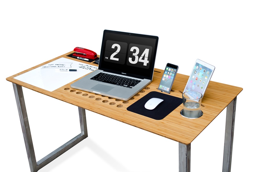 Стол SlatePro TechDesk Special Edition: док-станции для iPhone/iPad, вентиляция для Макбука, доска для заметок