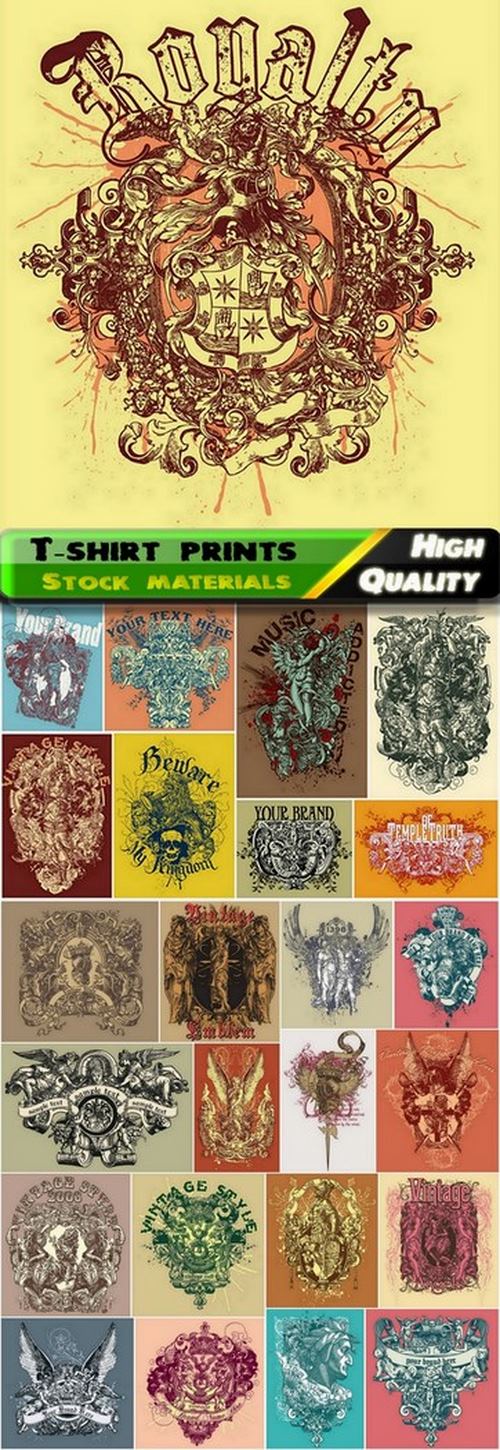 T-shirt prints design in vector from stock #43 - 25 Eps