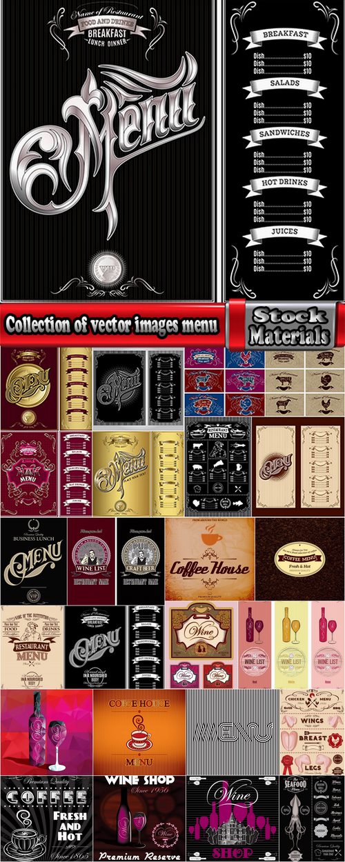 Collection of vector images menu #2-25 Eps