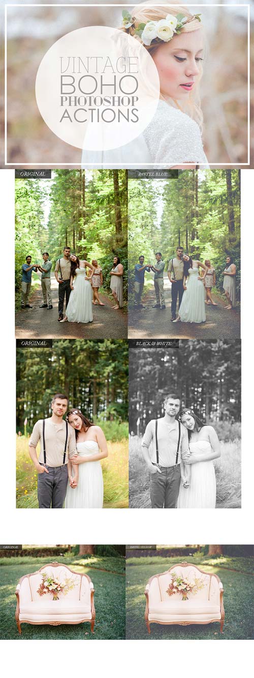 CreativeMarket Vintage Wedding Photoshop Actions 179858