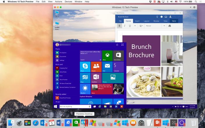 Parallels Desktop 10 теперь поддерживает Windows 10 Technical Preview