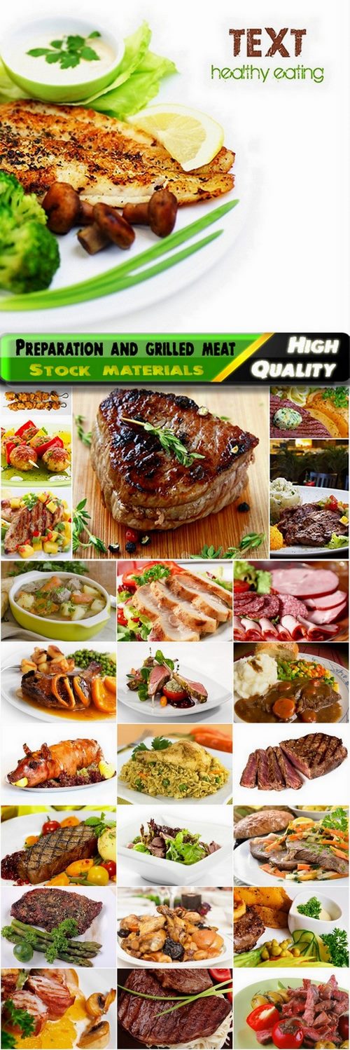 Preparation and grilled meat Stock images - 25 HQ Jpg