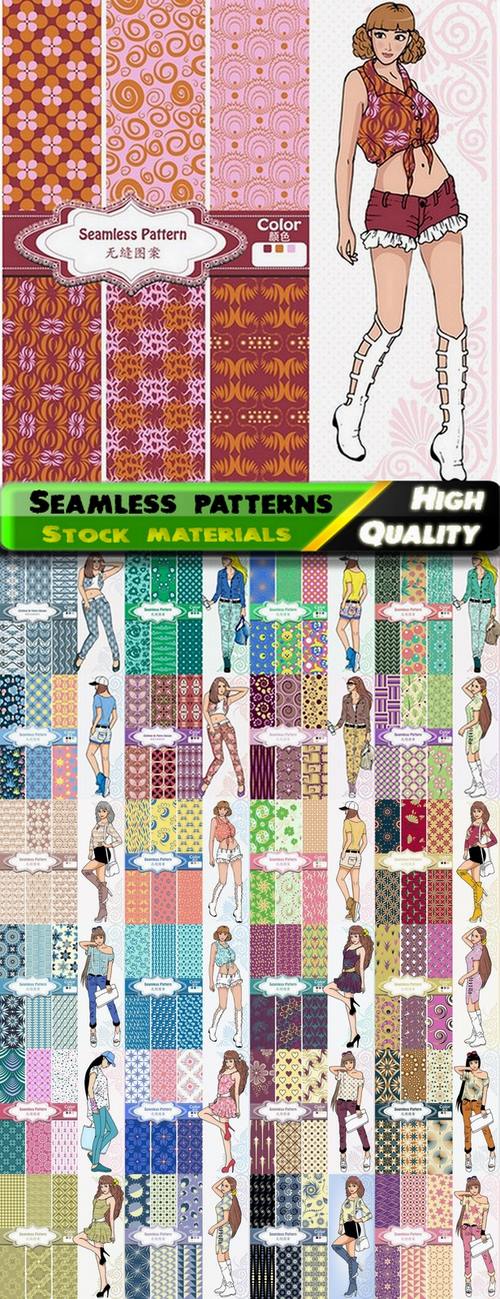 Abstract seamless patterns for clothes or wallpapers - 25 Eps