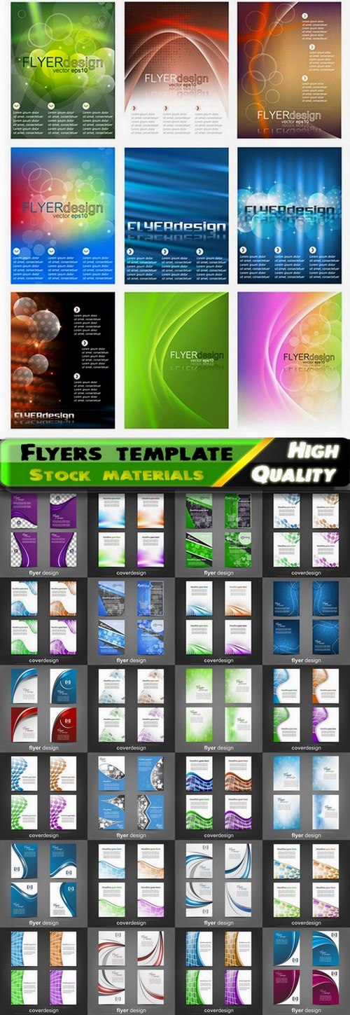 Flyers template design collection in vector from stock #61 - 25 Eps