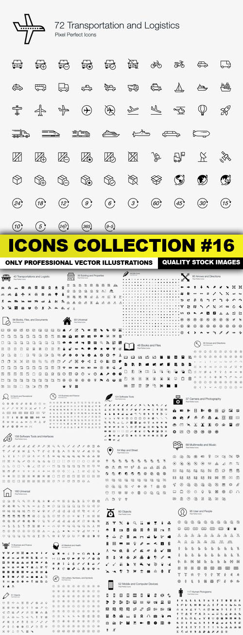 Icons Collection Vector set 16