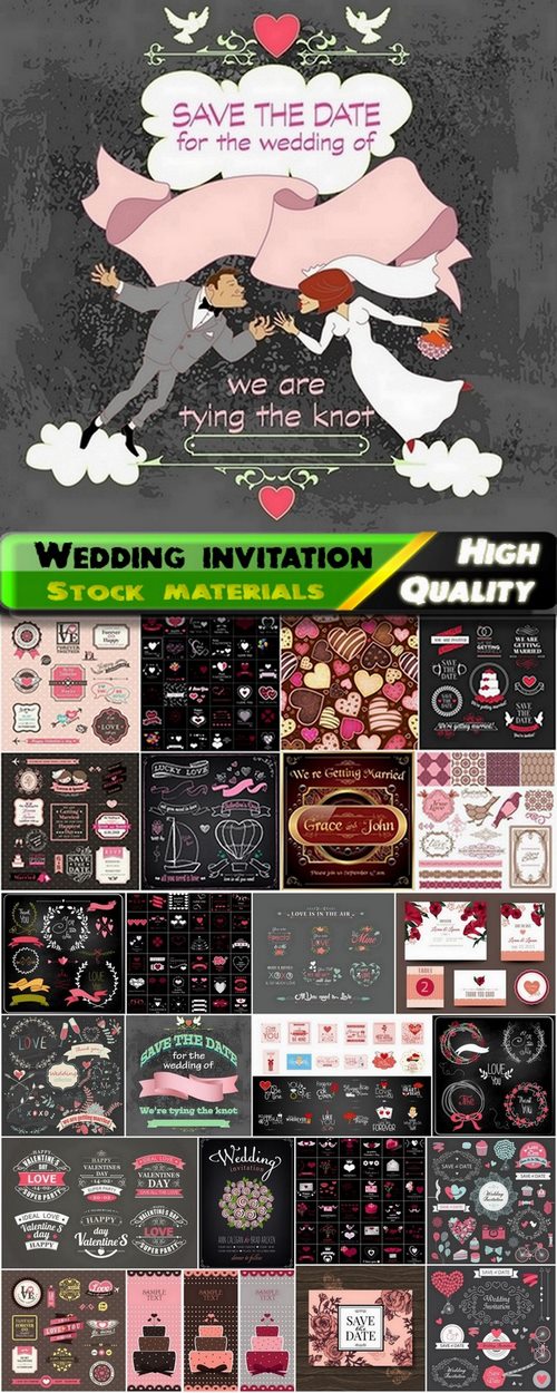 Template for Wedding invitation in vector from stock #4 - 25 Eps