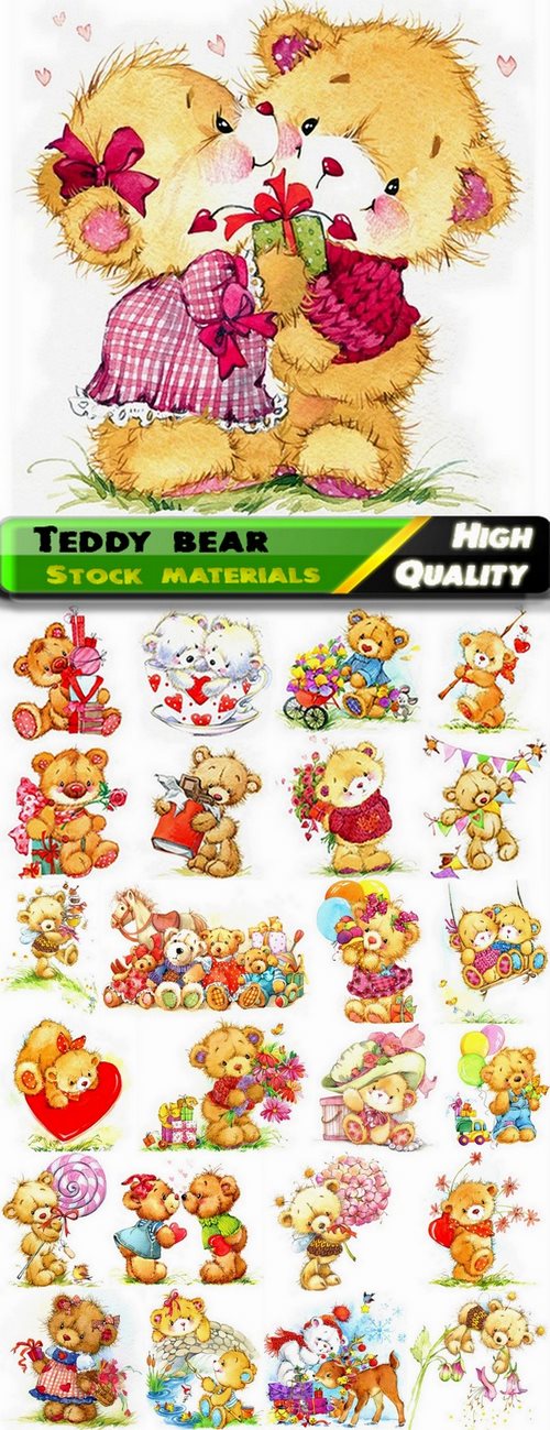 Illustration of teddy bear soft toys - 25 HQ Jpg