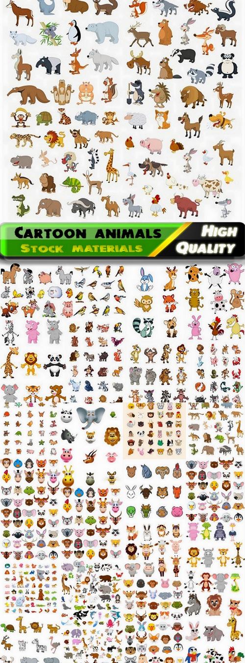 Big set of cartoon wild animals and pets - 25 Eps