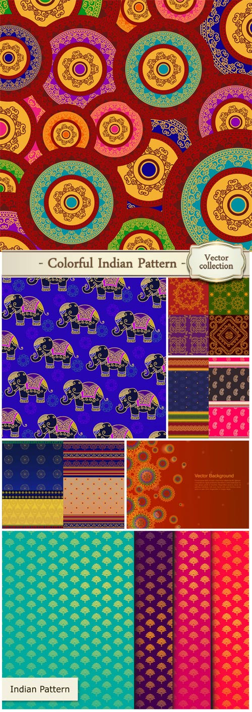 Colorful indian henna mandala pattern