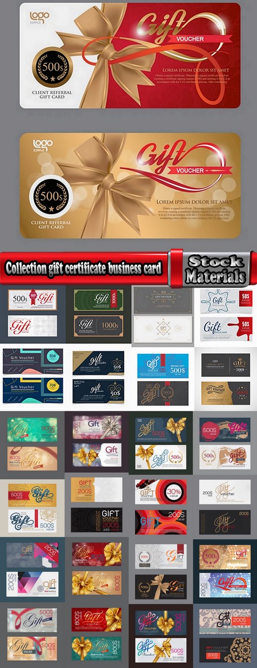Collection gift certificate business card banner flyer calling card poster 25 EPS