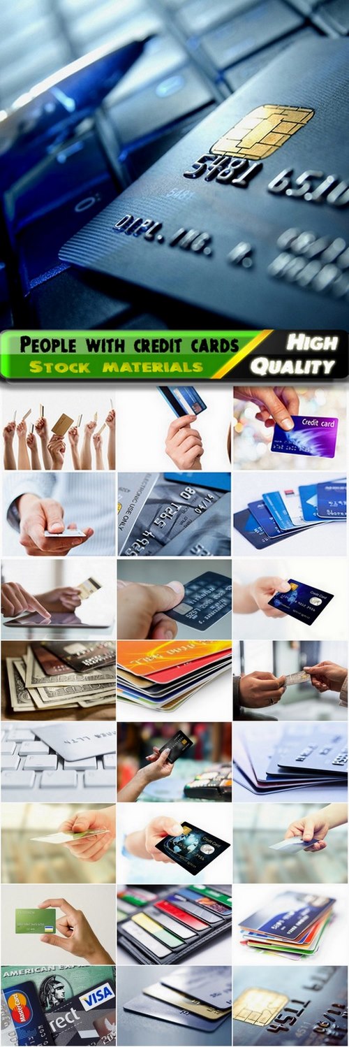People with credit cards in hands - 25 HQ Jpg
