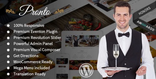 Nulled Pronto - Restaurant & Event WordPress Theme product image