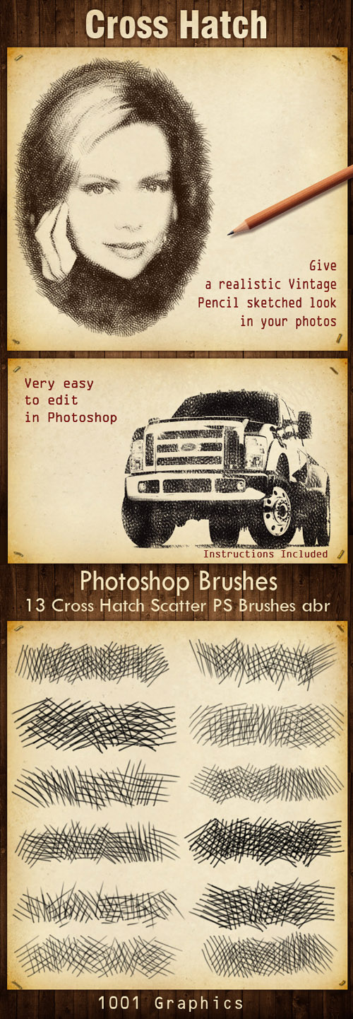 GraphicRiver - 13 Cross Hatch Scatter PS Brushes 13268249