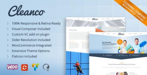 Download Nulled Cleanco v1.4 - Cleaning Company WordPress Theme product snapshot
