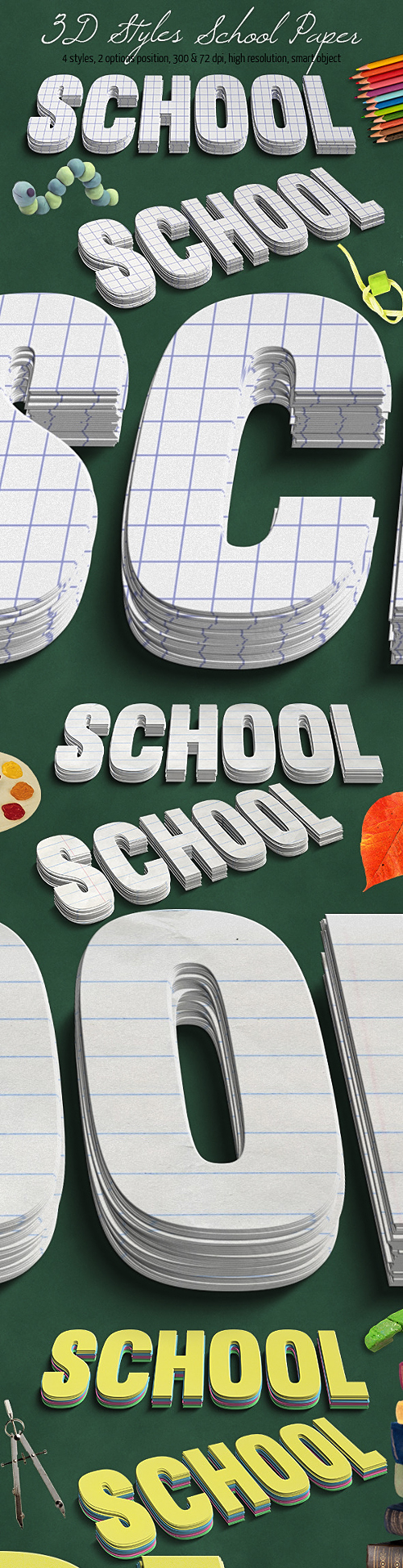 GraphicRiver - 3D School Paper Styles