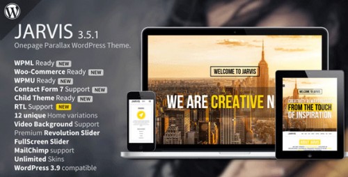 Nulled Jarvis v3.5.1 - Onepage Parallax WordPress Theme product snapshot