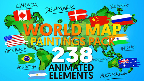 World Map Paintings Pack - Project for After Effects (Videohive)