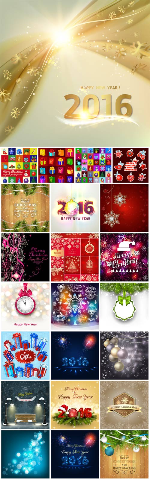 2016 Merry Christmas, New Year, holiday, backgrounds vector #2
