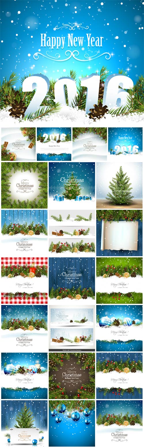 Christmas greeting card, borders vector